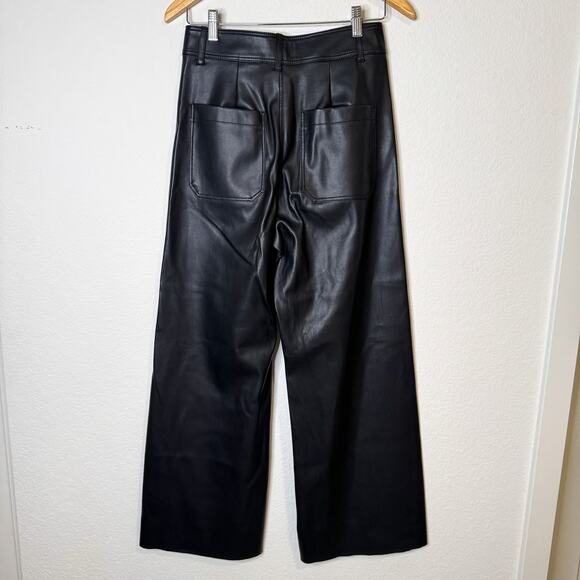 Zara The Marine Straight Leg Faux Leather Trousers - Picture 9 of 10